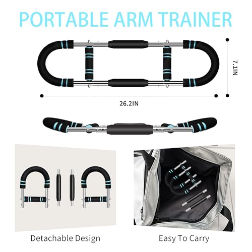 Aktivio Twister Arm Trainer 40-90Lbs Adjustable Portable Chest Workout Equipment for Men & Women, Upper Body Strength Training, Forearm Exerciser, Detachable Fitness Equipment for Home Workout