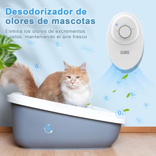 Miniatura 6 de Icare Generador De Ozono Purificador De Aire, 120 Mg H Ionizador De Aire, Eliminador De Olores Mascotas, Fácil De Usar, Maquina De Ozono Para 30m Baño, Cocina, Humo, Coches, Mascotas, Formaldehído