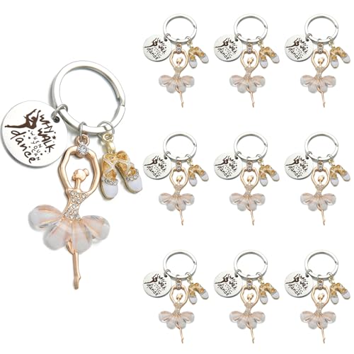 PHAETON 10PCS Ballet Dancer Keychain Decorative Circular Design with Dance