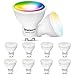 Produktbild linovum LED Smart Lampe GU10 10er Pack kompatibel mit Alexa Echo Google Home App steuerbar - RGB & Weißtöne 2700-6500K Wlan Birne 5W