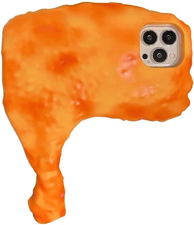 Funda de silicona ultra gruesa y suave para Apple 3D de dibujos animados lindos niños y niñas (para iPhone 11, pierna de pollo grande)