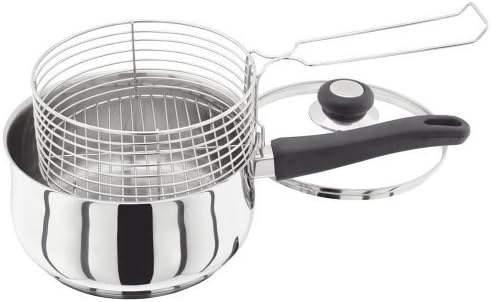 Judge Vista JJ03A Stainless Steel Small Saucepan 12cm 500ml, Shatterproof Vented Glass Lid, Induction Ready, Oven Safe, 25 Year Guarantee