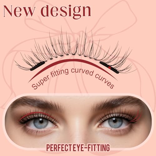 Higu clace Magnetic Eyelashes with Applicator Daily Wear Reusable Magnetic Eyelashes Natural Look No Glue Needed Magnet Lashes Soft with Applicator Easy to Apply and Remove（MB) — view 4