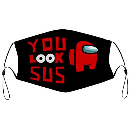 Among Us Anti-Dust Face mask Washable Bandana Reusable Mouth Cover for Men Women Adjustable Ear Loops and Nose Clip for Home Office Work Outdoors