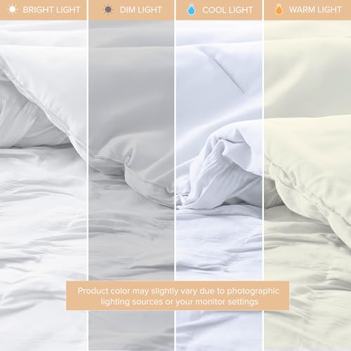 Comfort Spaces All Season Twin XL Comforter Set for Girls, 3 Piece, White - image 6