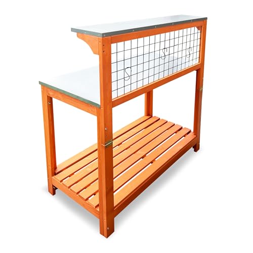 Habau 695 Gartentisch mit verzinkter Arbeitsplatte, Natur 101 x 55 x 117 cm - 3