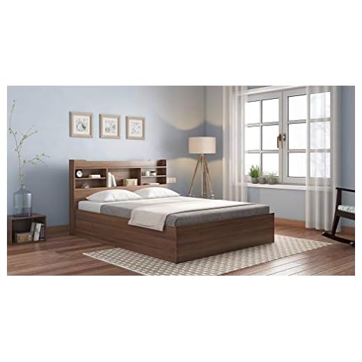 Urban Ladder Sandon Queen Size Box Storage Bed (Finish : Classic Walnut)