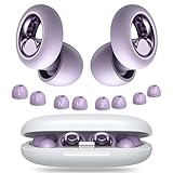 Vosaf Ear Plugs for Sleeping Noise Cancelling, Reusable Silicone Ear Plugs for Noise Reduction, Soft Hearing Protection with 8 Ear Tips for Concerts, Work, Shooting, and Travel (Light Purple)