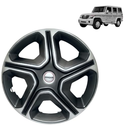 Image of Prigan Bolero (ZLX, SLX, SLE Only) Grey Silver Wheel Cover 15 inch for Bolero (Set of 4 Pcs) (Press Fitting) Model Name- Nexon Grey Silver 15