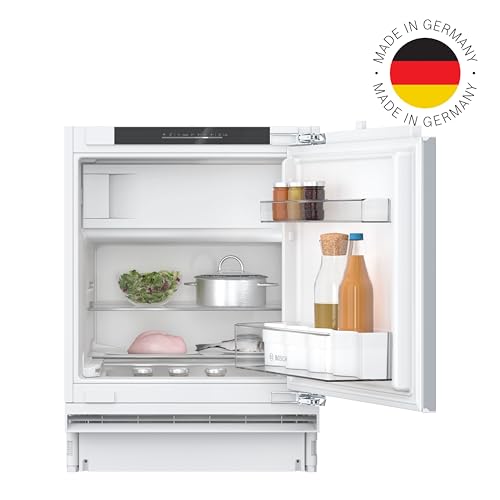 Bosch KUL22VFD0, Serie 4, Smarter Unterbau-Kühlschrank mit Gefrierfach, 82 x 60 cm Nische, 93 L Kühlen & 17 L Gefrieren, Made in Germany, sehr leise, schnellere Kühlung auf Knopfdruck