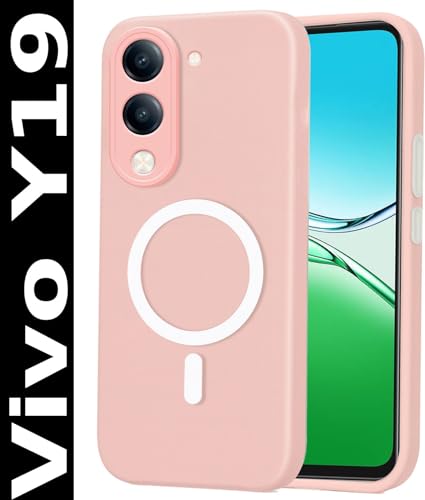 Image of AeoFit Matte Back Cover for Vivo Y19 5G | Shockproof Soft TPU Case with Camera Protection | Slim & Lightweight Back Cover Case for Vivo Y19 5G (Pink)