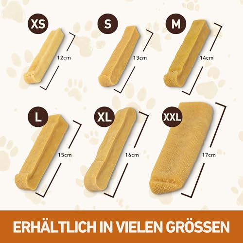 Wildfang® Hartkäse Kaukäse für Hunde M (ca. 85 g) für Hunde bis 30 kg – Kauspielzeug Hund aus Hartkäse, Härte wie Himalayan Yak Chews, Churpi-Käse-Sticks, Welpensnacks & Trainingssnacks, 3er Pack