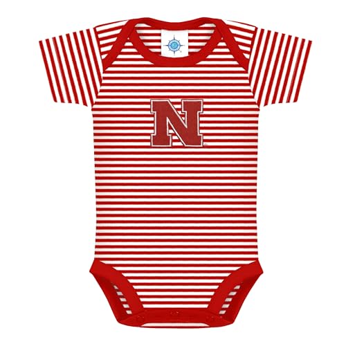 University of Nebraskas Cornhuskers Newborn Striped Baby Bodysuit Scarlet 3-6 Months