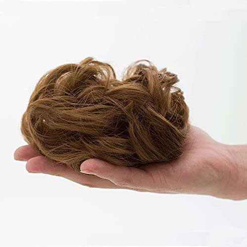 Bingsing Elastic Wave Curly Hair Buns Messy Bun Hair Scrunchie for Women's Hair,1Pc Elastic Messy Bun Hairpiece Natural
