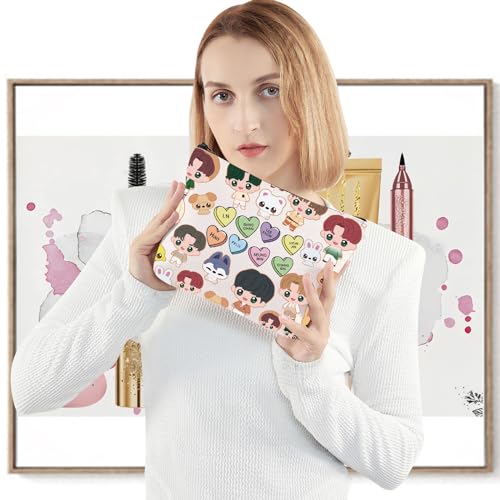 LEVLO Korean Group Stay Cosmetic Makeup Bag Stay Fans Gift Korean Group Cartoon Member Makeup Zipper Pouch Bag, SKZ Bag, Makeup Bag - Image 4
