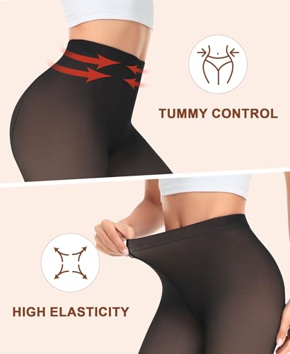 Image of DOCUMO Women's Tights 80 Denier Opaque Tights Soft Solid Color High Waist Stretchy Pantyhose