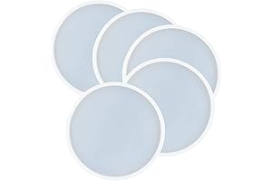 5Pcs Round Shape Epoxy Mold DIY Resin Casting Round Base Coaster Silicone...