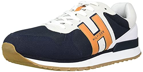 Tommy Hilfiger Zapatillas Anello para hombre, negro, blanco, azul (Blue/Tan/White), 45.5 EU