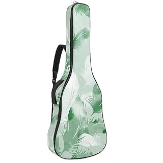 Housse de protection imperméable en tissu Oxford pour guitare électrique avec poignée latérale rembourrée, fleurs blanches sur fond noir, Multicolore 4., 42.9×16.9×4.7 in, Sacs pour guitare acoustique - Les Beatles, Paul McCartney, John Lennon, RIngo Starr, George Harrison