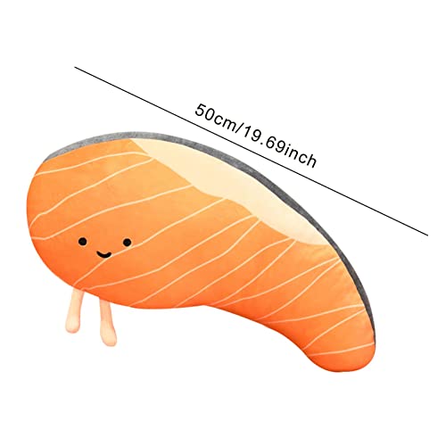 Almofada de peixe macio 3D - almofada de pelúcia de salmão de simulação, brinquedo de pelúcia criati