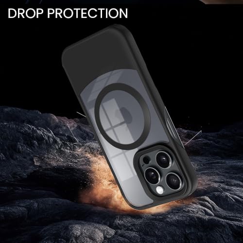 Image of KARWAN️Ultra-Hybrid Shockproof Back Cover with Mag-Safe Case foriPhone 15 Pro | Camera Protection Bump |Shockproof Back Cover Case for iPhone 15 Pro (PC & TPU, Smoked Matte Sides) Black