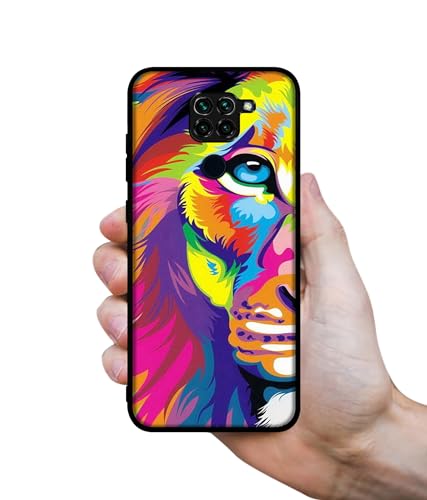 Image of Lion Design Premium 2D Printed Metal Back Case Cover for Mi Redmi Note 9 4G