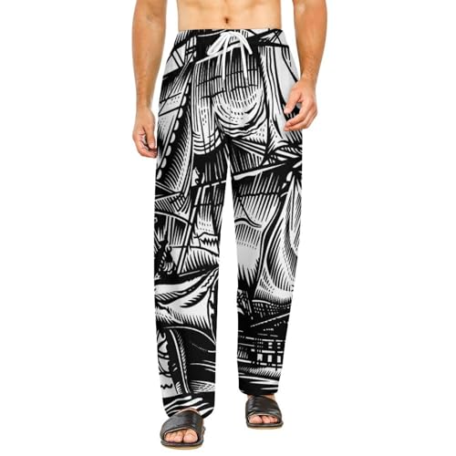 Pantalon de détente avec poches pour femme, bas de pyjama fluide taille S