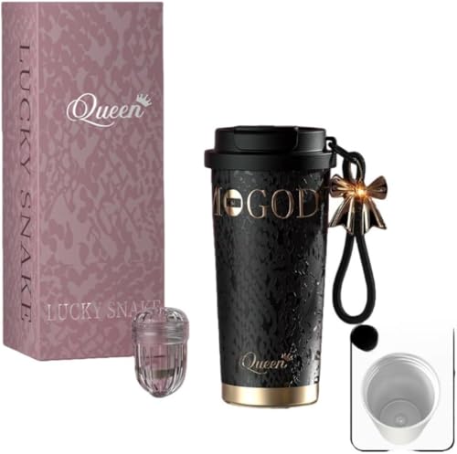 Tuyiutm���_�f�U�C��530 ml �X�e�����X�^��f�M�A�Z���~�b�N�R�[�e�B���O���ʁA�M�t�g�{�b�N�X�t���A�ԍڃJ�b�v�z���_�[�Ή��A�X�g���[�E�X�g���[�g���ݗ��p�A�n���h�o�b�O�t�� (�u���b�N,�Z���~�b�N����)