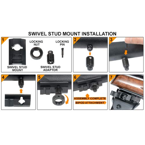 UTG Super Duty Bi-pod with QD Lever Mount, Height 6.0"- 8.5" , Black - image 8