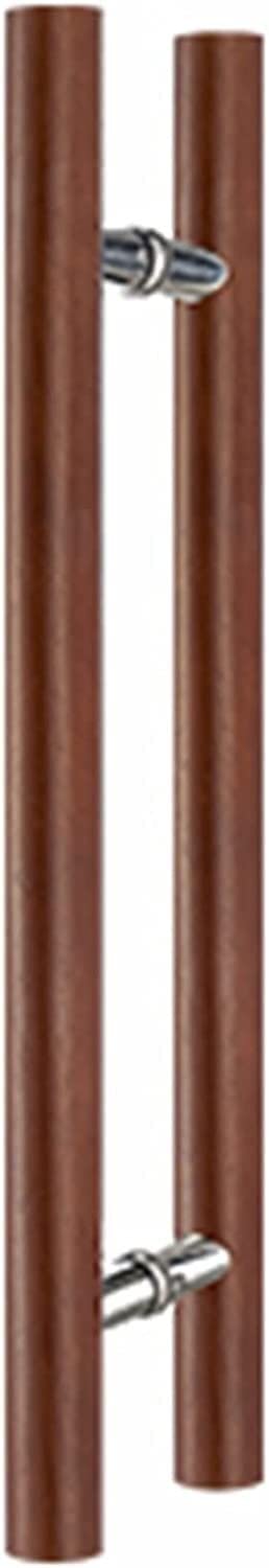 Circir Walnut H Shape Entry Door Handle,Rustic Round Wood Sliding Barn Door Handle, For Interior Exterior Gate, 15.7"/23.6"/31.5"(,80Cm/2.6Ft)