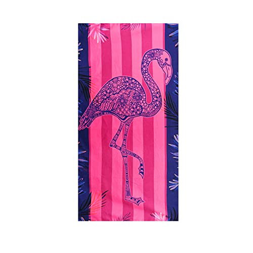 LIVILAN Pink Flamingo Beach Towel, 30' x 60' Soft...