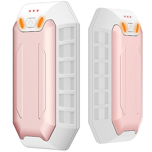 Jialexin Hand Warmers Rechargeable 2 Pack, 4000mAh×2 Electric Portable Pocket Warmer Power Bank, Hot Hands Hand Warmer for Outdoor Sports, Hunting, Golf, Camping, Warm Gifts (Pink)