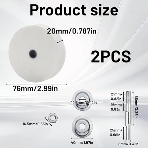 Schleifstein rund 1 Stück Schleifscheibe 75mm Weiß Körnung 80 für Metall Holz Kunststoff Gummi Leder – ideal für Werkstatt Heimwerker Reparatur