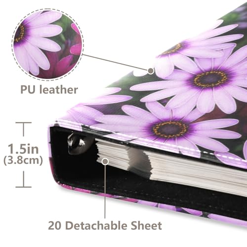 Álbum de fotos autoadhesivo FLildon Scrapbook Álbum violeta con flores silvestres, 3 anillas, 40 páginas, 8x10 para recuerdos miniatura 4