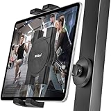 woleyi Gym Magnetic Tablet Holder - [Strong Magnets] Golf Cart Tablet Mount for Gym with 360° Adjustable Metal Base, Fitness Buddy Accessories, for iPad Pro, Air, Mini, iPhone, Galaxy, 4.7-13" Devices
