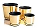 Produktbild KORAD Übertöpfe Satz 4 Stück Glanzgold 16 cm, 18 cm, 21 cm, 26 cm - dekorative Übertöpfe in 4 der Größe von 16 cm, 18 cm, 21 cm, 26 cm für Blumen, Kräuter, Pflanzenkompositionen. OSL S4/111