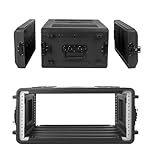 HOHIYO Rack Case 19" Rackmount Flight Cases, Shallow 16" Depth 4U Rack Case Flight Cases, Durable HDPE Watertight Dust-Proof Shock Mount Racks with Microphone Compartments
