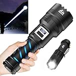 BEYSTE Torcia Led Potente Professionale, Torcia Led Ricaricabile 1000000 Lumen, Torce LED Alta Potenza Pila Ricaricabile, TORCIA Tattica Militare Professionale, 2 Interruttori XHQ100.2 Grande Torce