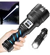 LIBRELUNE Lampe Torche LED Ultra Puissante 1000000 Lumens Rechargeable USB-Torche Tactique 1500m de Portée,IP67 Étanche,5 Modes Pour Camping, Randonnée, Survie, Urgence