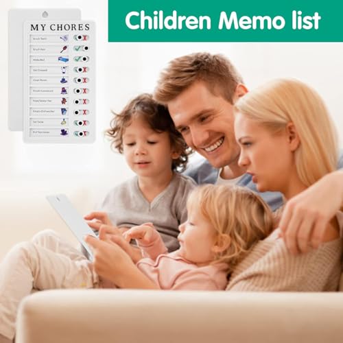 Image of BeFunky Checklist Memo Plastic Boards, Chore Chart for Children, Daily to Do List Checklist Chart, Planner Schedule Reminder, Removable Checklist Board, with 10 Sheets of White Cardboard