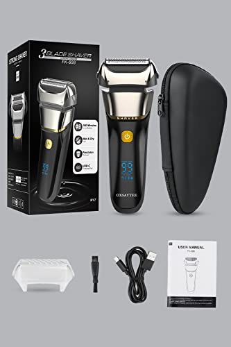 Men's Foil Electric Shavers, Electric Razor For Men Cordless Usb-C Rechargeable Shaver With Pop-Up Trimmer, Waterproof Wet And Dry Foil Razor With Travel Pouch Led Display For Face Beard Style #TOP7