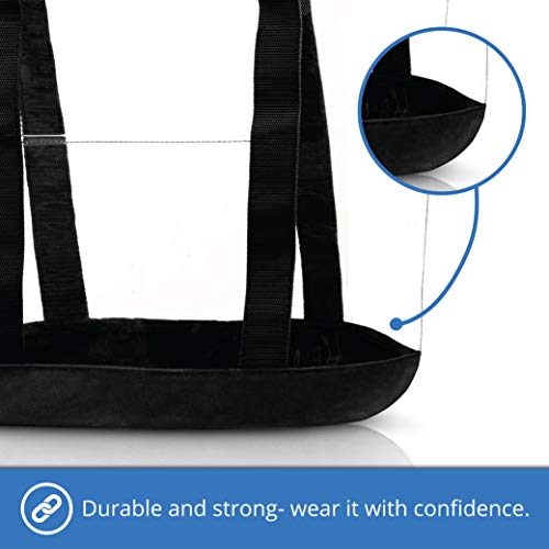 [Pack of 2] Clear Tote Bags for Work, Beach, Stadium, Security Approved with Zipper Closure - Thumbnail 4