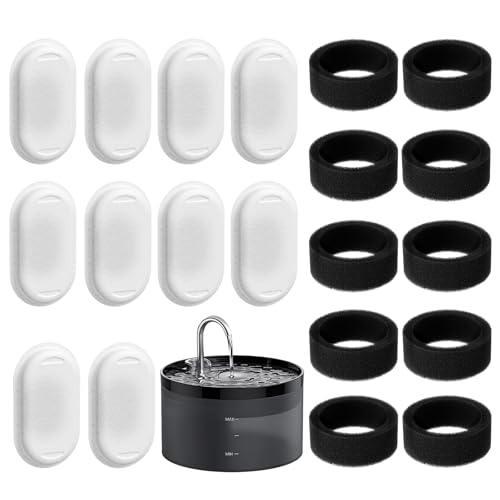 VILLAPOOL 20 Pack Cat Water Fountain Filters for 3.2L/2L Cat Water Fountain
