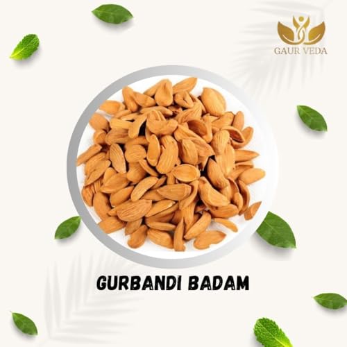 Image of GAURVEDA Gurbandi Badam Giri - Almonds, Rich Source of Nutrients, Fresh & Natural, Healthy Snack, Improves Immunity | 250 Grams