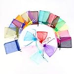 Akstore 100Pcs 2.8x3.6(7x9cm) Sheer Drawstring Organza Jewelry Pouches Wedding Party Christmas Favor Gift Bags (Mixed Color)