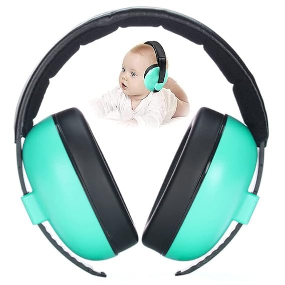 Baby Noise Cancelling Headphones - Kids Ear Muffs for Airplane, Travel, Sleep, Loud Environments - Infant & Toddler Ear Protection, Comfortable Noise Reduction Ear Muffs (MINT)
