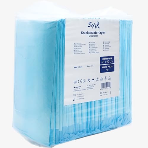 Sofex Alèses jetables 60x90 cm – 50 pièces, 5 Couches – alèses médicales de lit Incontinence, alèse jetable pour bébé, alèse pour Chien, alèses...