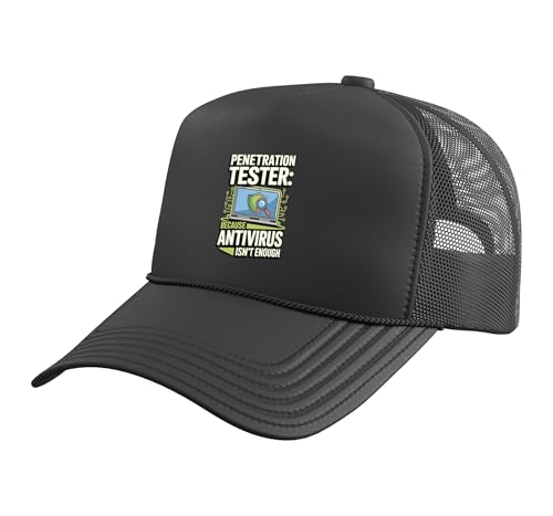 Penetration Testing Computer Security Awareness Trucker Hat with Adjustable Mesh Back, Black