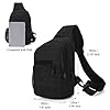 HUNTVP Tactical Poitrine Sac Molle Poitrine Sling Pack Sac à Dos Sac à Bandoulière Sac à Bandoulière avec Bouteille d'eau Poche USB Prise pour Usage Extérieur Plein Jour Noir #1