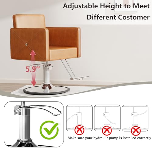 Image of LOUVIXA Barber Chairs for Hair Stylist, Height Adjustable Hydraulic Salon Chair, 360 Degrees Rotation, Multi-Function Shampoo Chair for Salon Home Barbershop (Brown)